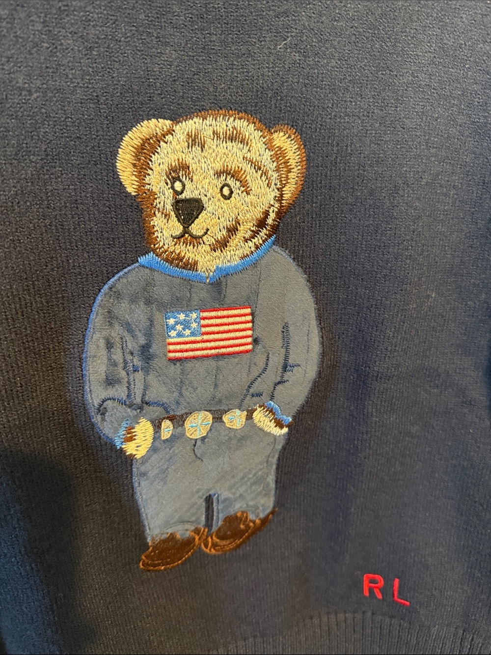 Navy Bear Crewneck Sweater - Picture 2 of 2